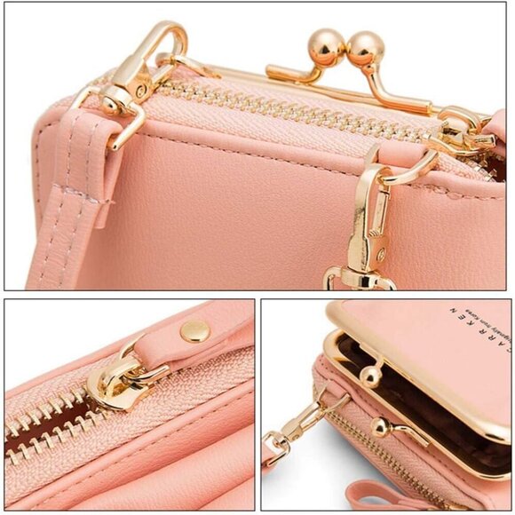 Women Mini Leather Shoulder Bag Cross body Phone Card Holder  Women\'s Crossbody Wallet Purse Leather Small Bag Phone Holder Card Case